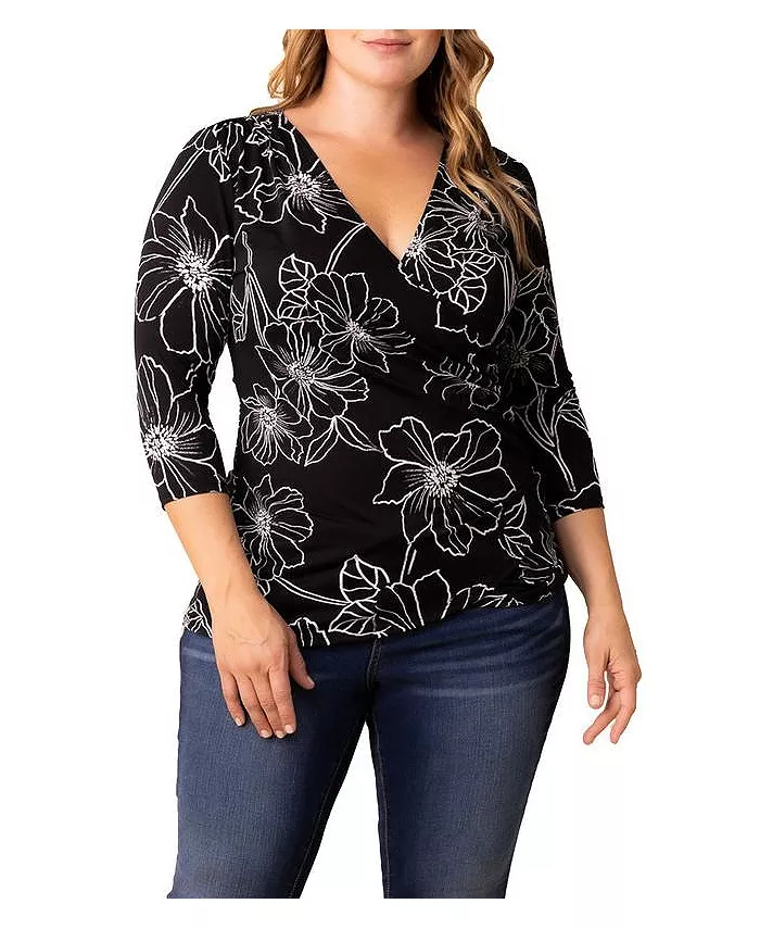 Плюс Размер Femme Fatale Топ с имитацией запаха Kiyonna, черный
Плюс Размер Femme Fatale Топ с имитацией запаха Kiyonna, черный