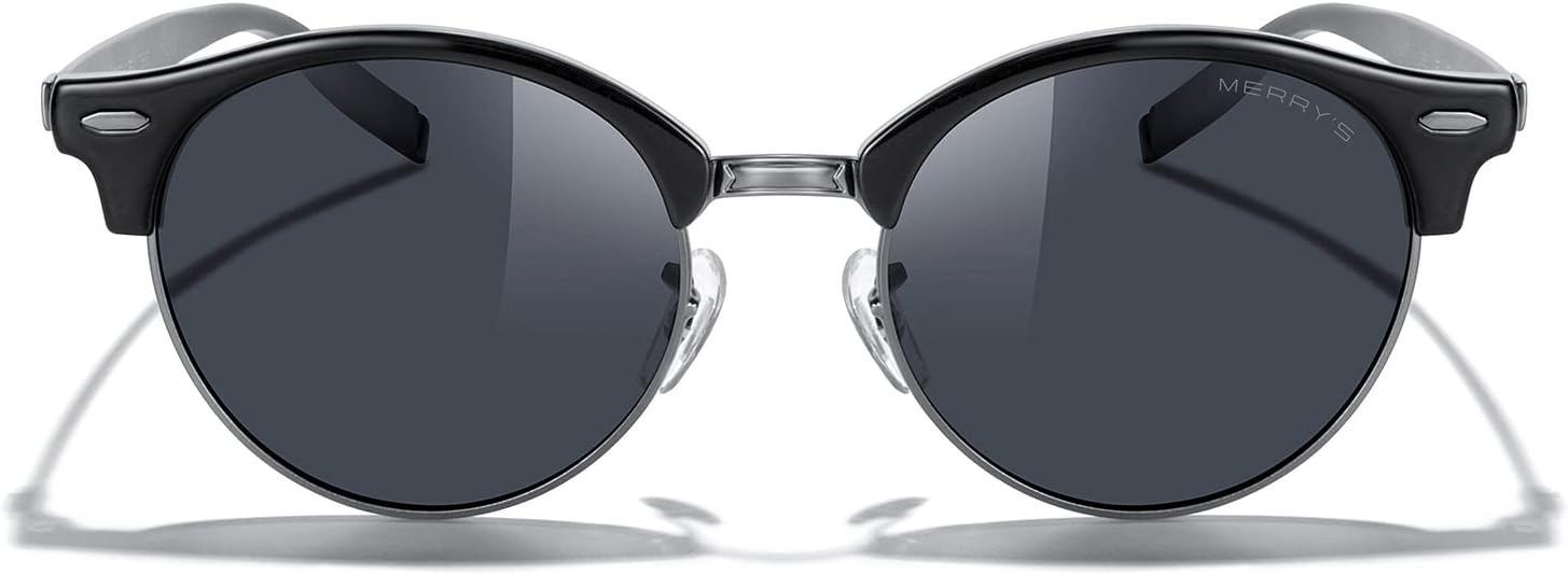 Круглые поляризованные солнцезащитные очки MERRY для женщин и мужчин, классический ретро-стиль, полуободковая оправа, алюминиевые дужки MERRY'S, Black Frame/Gray Bridge/Black Lens
Круглые поляризованные солнцезащитные очки MERRY для женщин и мужчин, классический ретро-стиль, полуободковая оправа, алюминиевые дужки MERRY'S, Black Frame/Gray Bridge/Black Lens