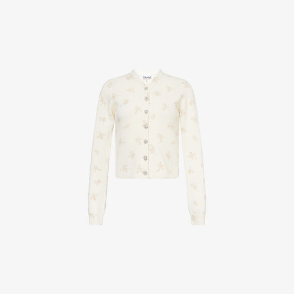 Кардиган Ganni с цветочным принтом, белый
Кардиган Ganni с цветочным принтом, белый