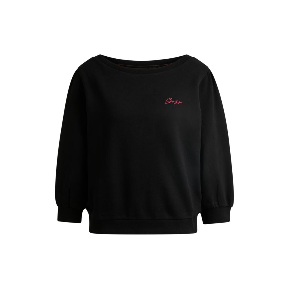 Хлопковый махровый свитшот с логотипом BOSS, черный
Хлопковый махровый свитшот с логотипом BOSS, черный