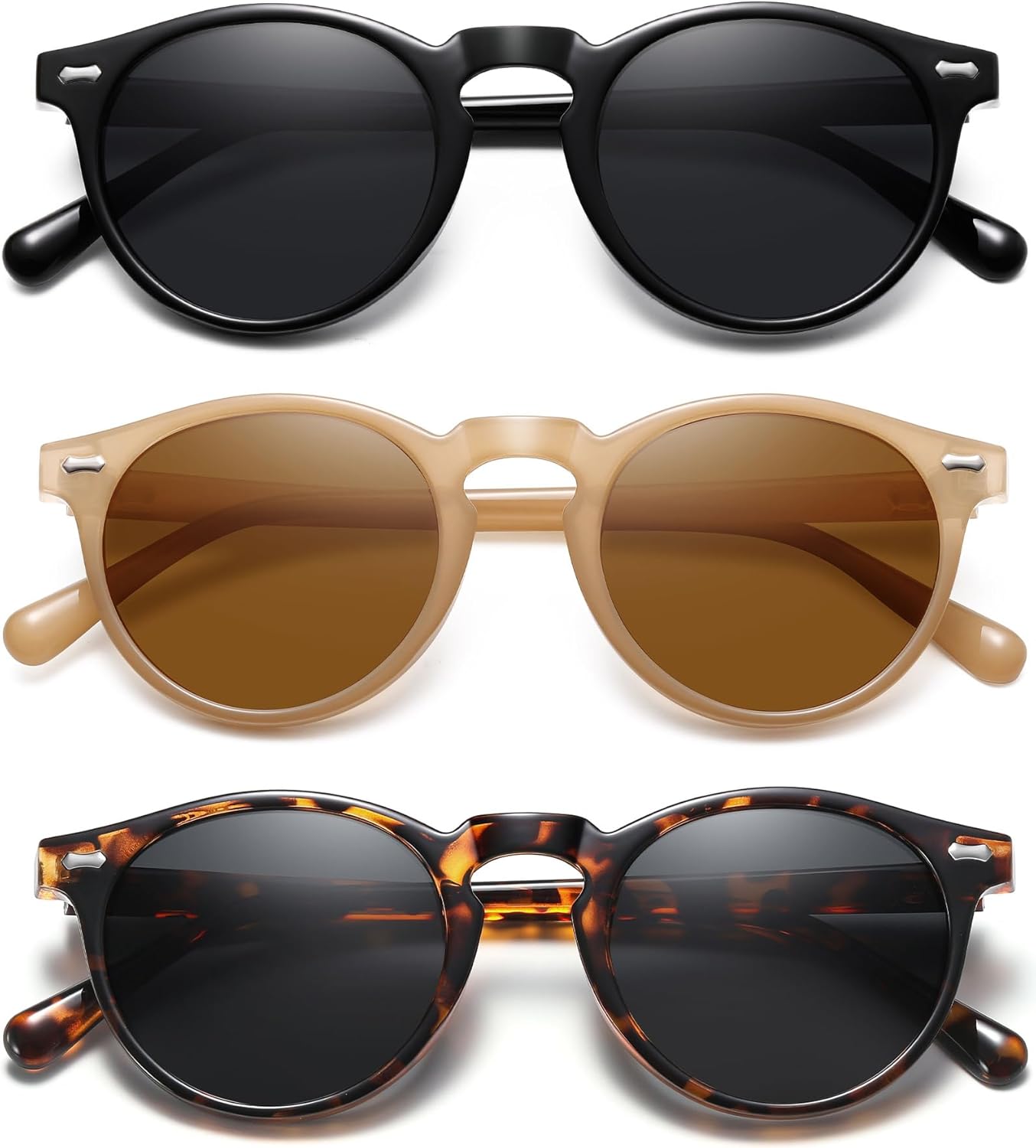 Ретро маленькие круглые поляризованные солнцезащитные очки для женщин в винтажном стиле, защита от УФ-излучения YMRFW, 3pack (Black/Gray+milk Coffee/Tea Lens+tortoise Frame/Gray Lens)
Ретро маленькие круглые поляризованные солнцезащитные очки для женщин в винтажном стиле, защита от УФ-излучения YMRFW, 3pack (Black/Gray+milk Coffee/Tea Lens+tortoise Frame/Gray Lens)