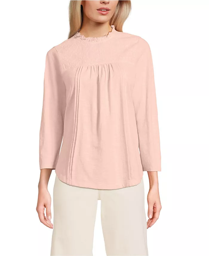 Женский топ из хлопка с рукавами 3/4 и кружевной отделкой Lands' End, розовый
Женский топ из хлопка с рукавами 3/4 и кружевной отделкой Lands' End, розовый