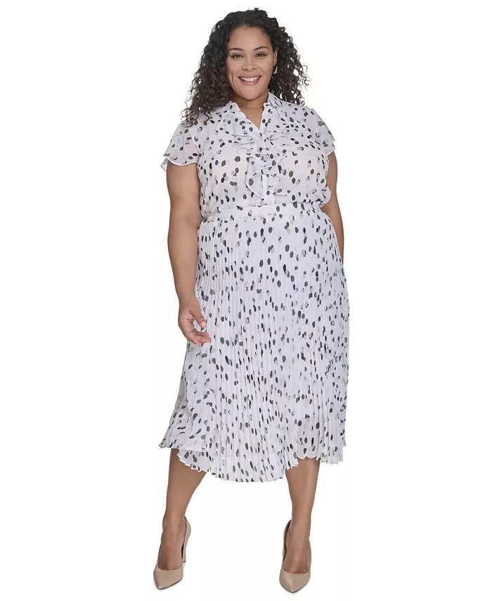 Юбка больших размеров с плиссировкой и принтом в горошек Calvin Klein, белый
Юбка больших размеров с плиссировкой и принтом в горошек Calvin Klein, белый