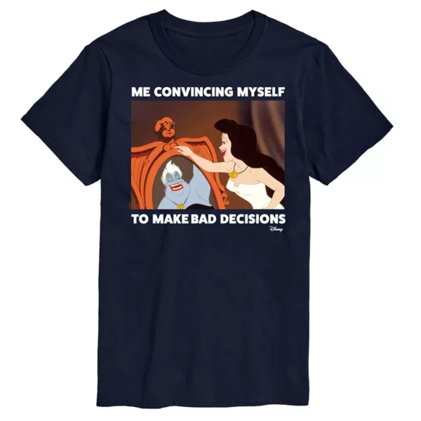 Мужская футболка с рисунком «Неудачные решения» от Русалочки Урсулы Disney, синий
Мужская футболка с рисунком «Неудачные решения» от Русалочки Урсулы Disney, синий