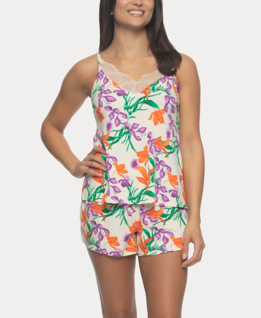 Женский пижамный комплект Desiree с коротким рукавом: майка и шорты Felina, Romantic Tropical
Женский пижамный комплект Desiree с коротким рукавом: майка и шорты Felina, Romantic Tropical