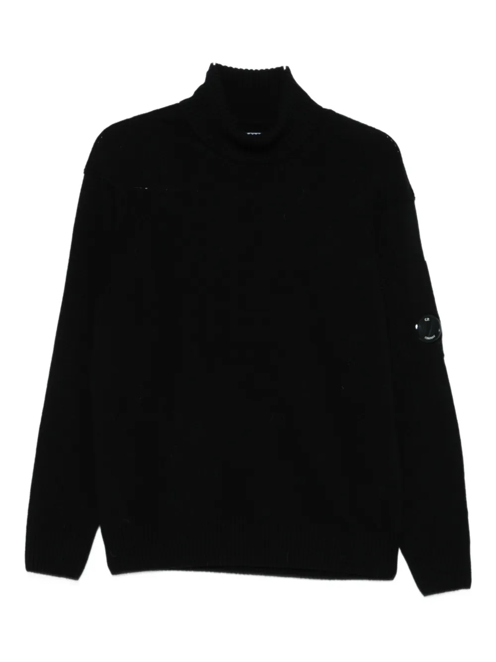 Свитер с высоким воротом и линзами C.P. Company, черный 
Свитер с высоким воротом и линзами C.P. Company, черный