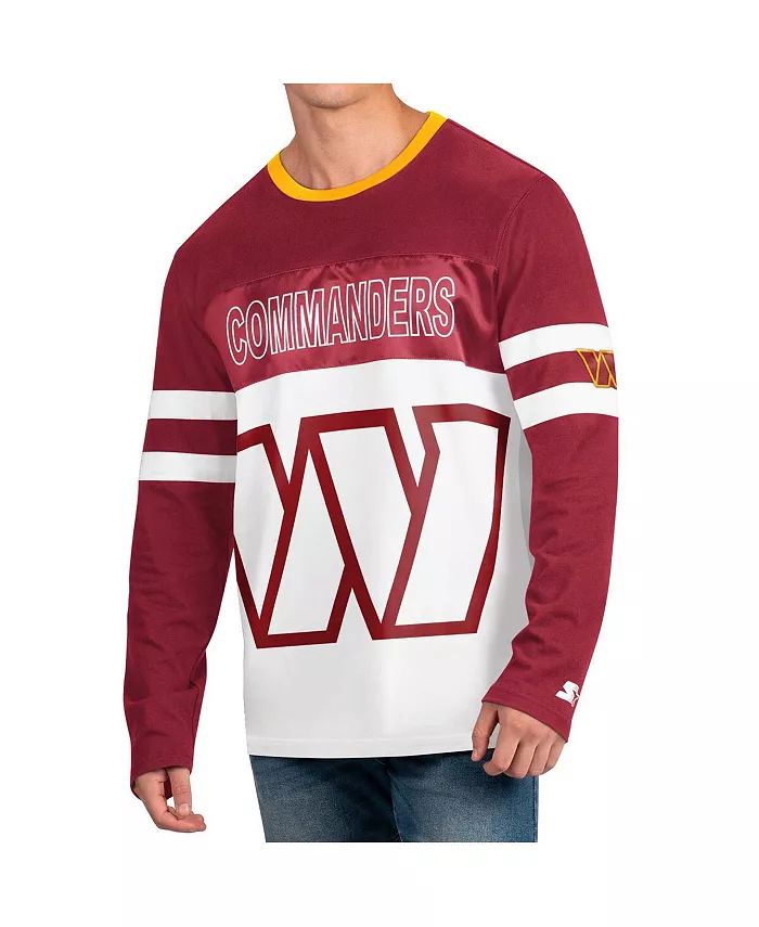 Мужская бордовая и белая футболка с длинным рукавом Washington Commanders Halftime Starter
Мужская бордовая и белая футболка с длинным рукавом Washington Commanders Halftime Starter