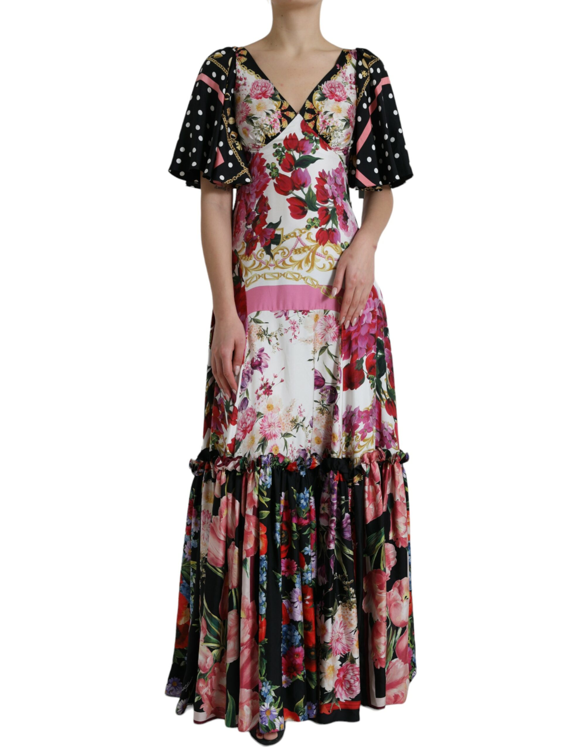 Элегантное шелковое платье макси с цветочным принтом Dolce & Gabbana, мультиколор
Элегантное шелковое платье макси с цветочным принтом Dolce & Gabbana, мультиколор