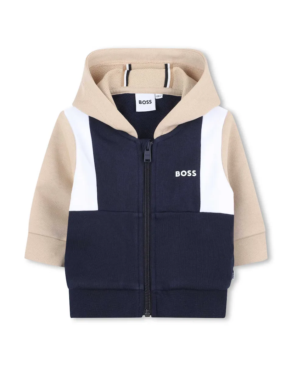 Толстовка для мальчика с цветными блоками, капюшоном и застежкой-молнией BOSS Kidswear, темно-синий
Толстовка для мальчика с цветными блоками, капюшоном и застежкой-молнией BOSS Kidswear, темно-синий