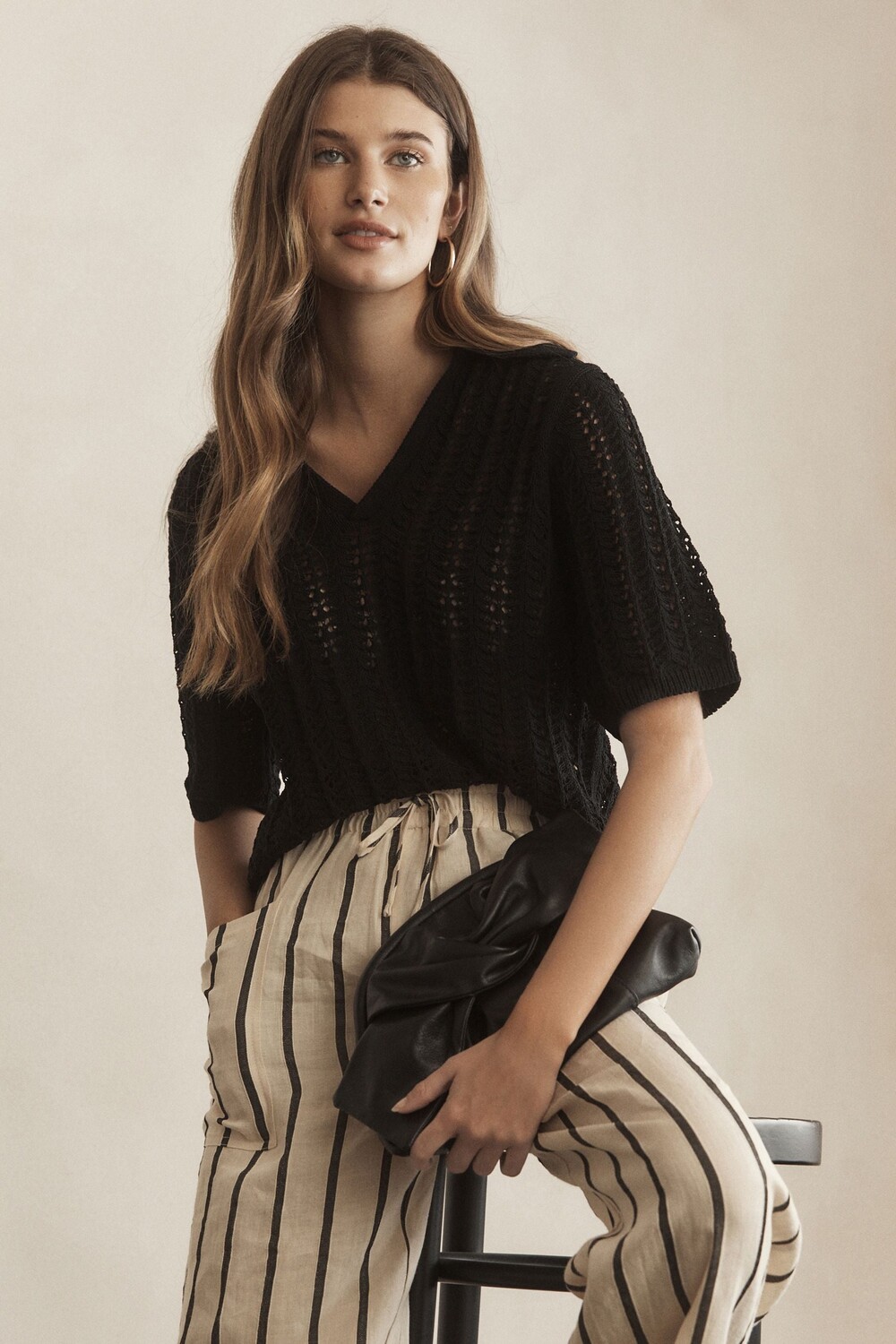 Трикотажный топ премиум-класса с воротником-поло Next, черный
Трикотажный топ премиум-класса с воротником-поло Next, черный