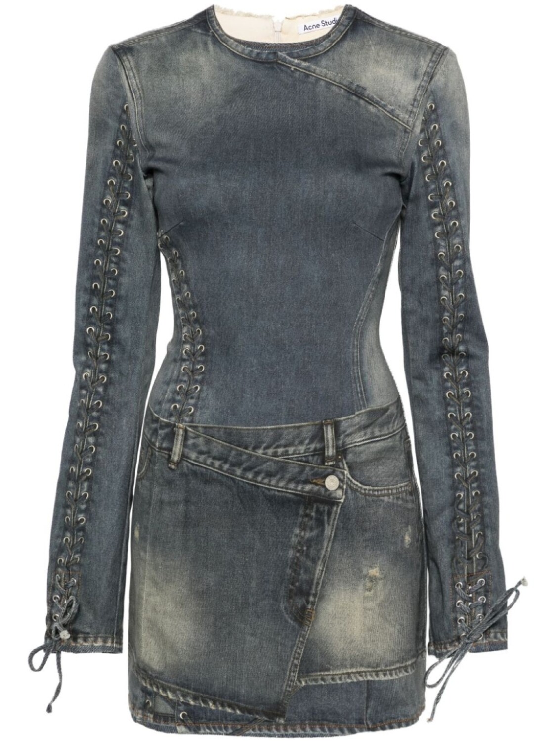 Платье мини с эффектом тромплей Acne Studios, синий
Платье мини с эффектом тромплей Acne Studios, синий