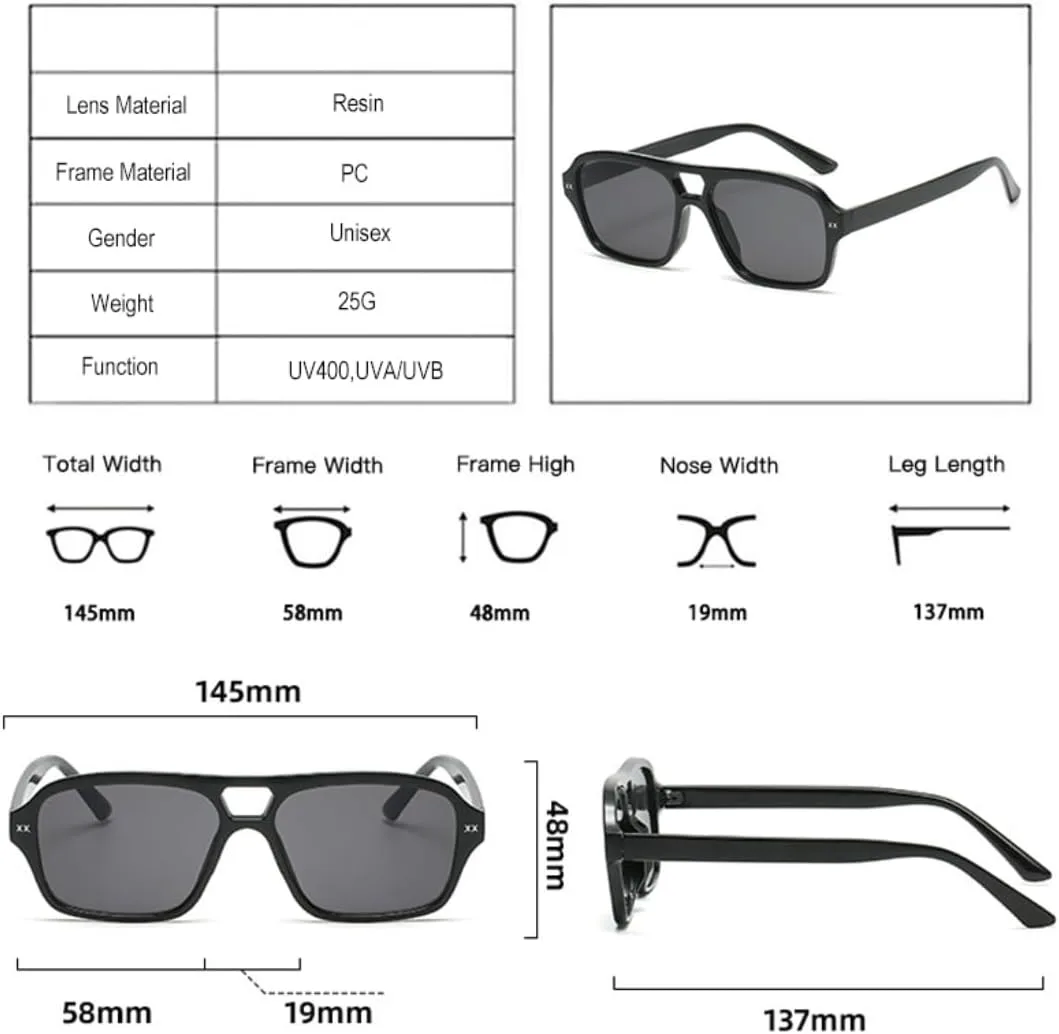 Ретро-солнцезащитные очки с двойной перемычкой для женщин, квадратной формы, модный градиент, трендовые мужские очки с линзами Ocean Lens UV400 UATXTAU, Champagne Tea
Ретро-солнцезащитные очки с двойной перемычкой для женщин, квадратной формы, модный градиент, трендовые мужские очки с линзами Ocean Lens UV400 UATXTAU, Champagne Tea