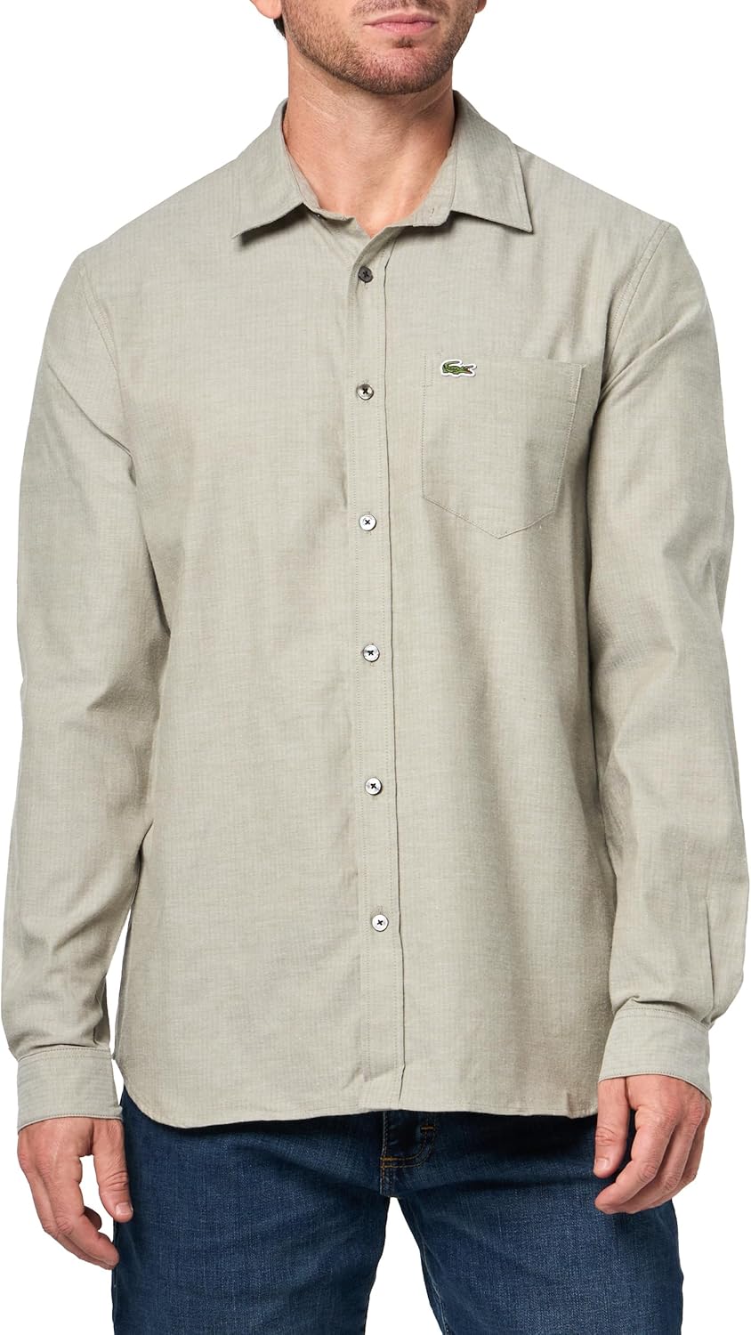 Lacoste мужская рубашка Regular Fit из хлопка, Olive/White
Lacoste мужская рубашка Regular Fit из хлопка, Olive/White