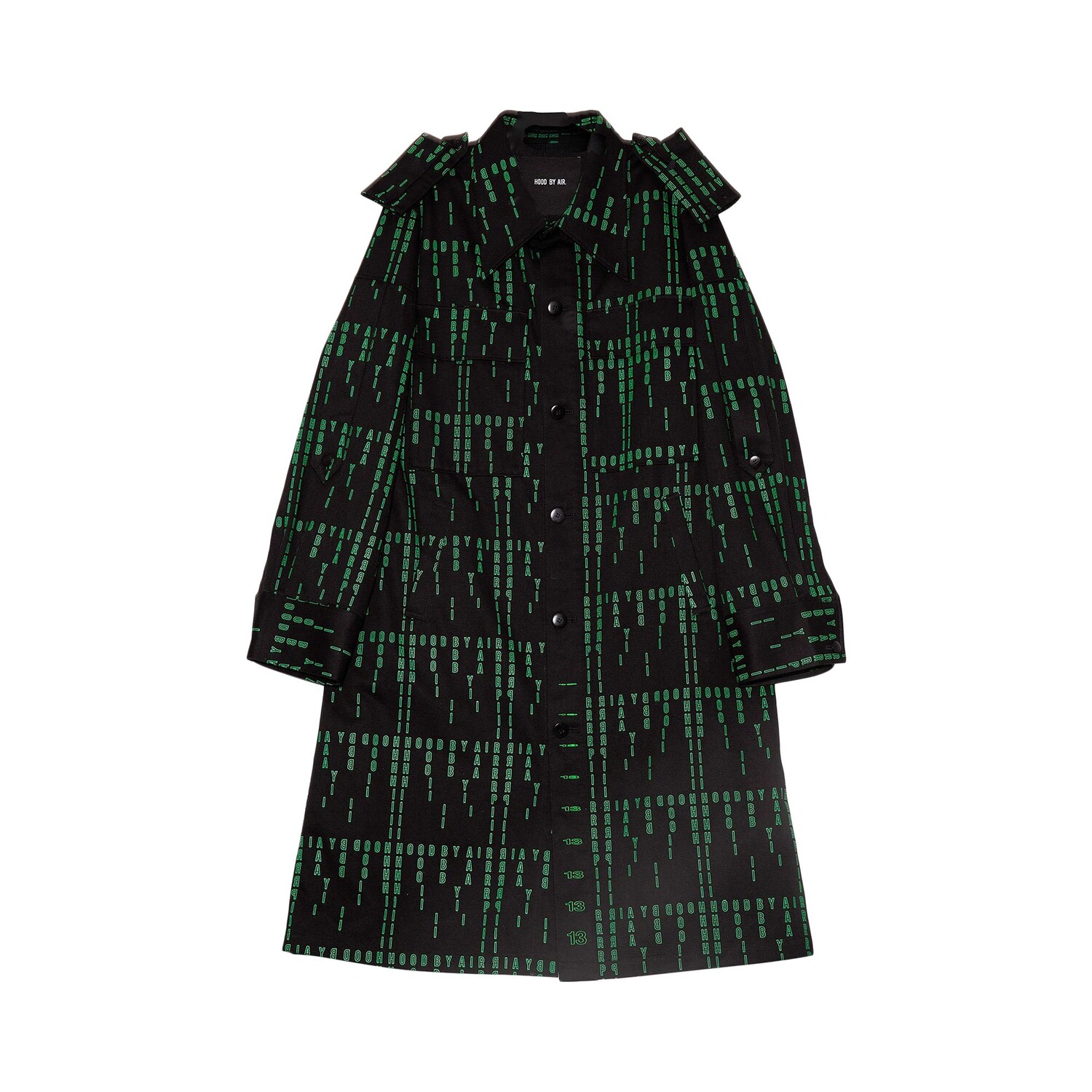 Тренч из твила Hood By Air с принтом Черный
Тренч из твила Hood By Air с принтом Черный