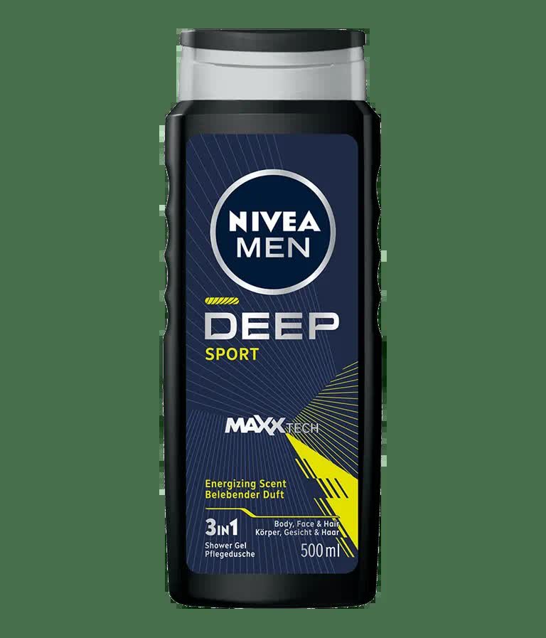 Nivea Men Deep Sport 3в1 гель для душа для мужчин, тела, лица и волос 500 мл
Nivea Men Deep Sport 3в1 гель для душа для мужчин, тела, лица и волос 500 мл