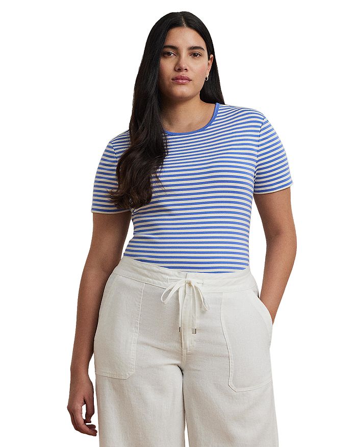 Футболка Plus из эластичного хлопка в полоску с круглым вырезом Ralph Lauren, синий
Футболка Plus из эластичного хлопка в полоску с круглым вырезом Ralph Lauren, синий