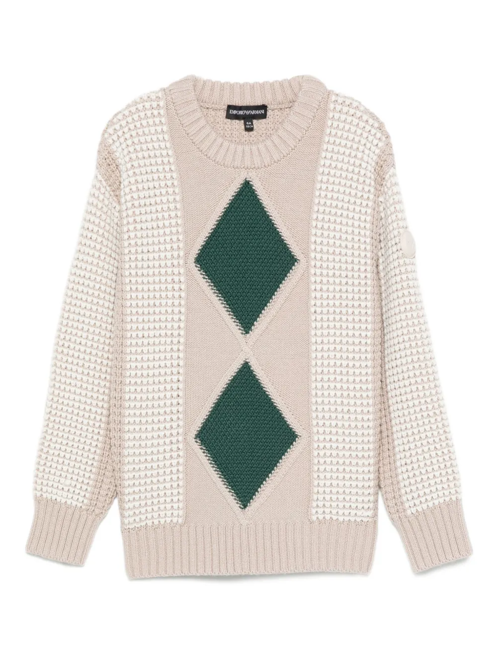 Свитер с ромбовидным узором Emporio Armani Kids, нейтральный
Свитер с ромбовидным узором Emporio Armani Kids, нейтральный