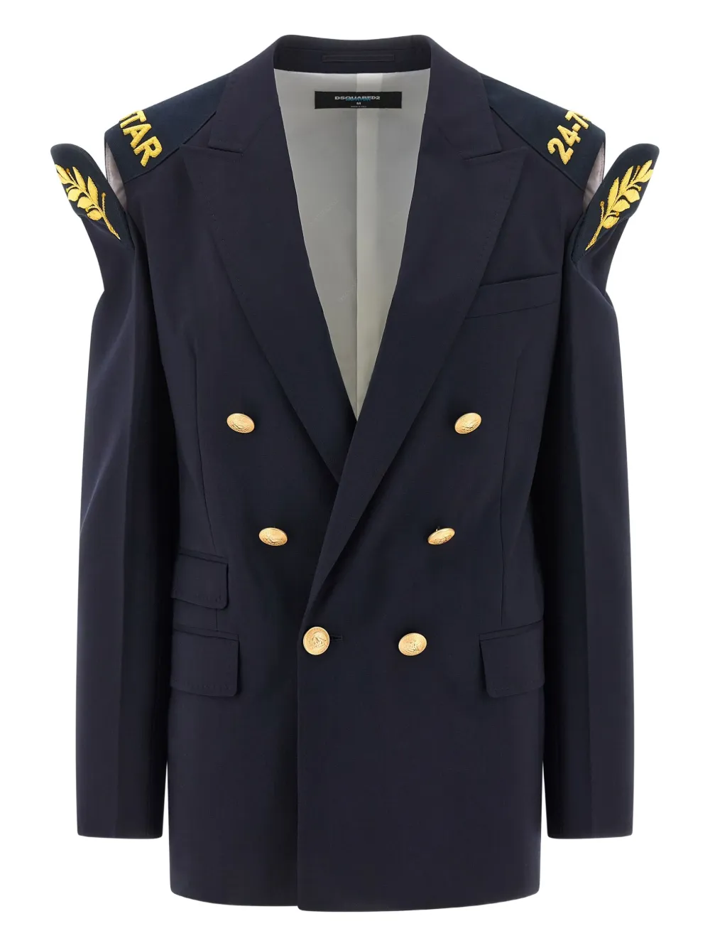 Двубортный пиджак из натуральной шерсти DSQUARED2, синий
Двубортный пиджак из натуральной шерсти DSQUARED2, синий
