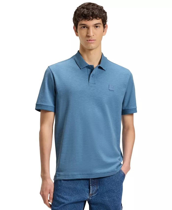 Мужская поло из хлопка и льна с логотипом на груди Hugo Boss, синий
Мужская поло из хлопка и льна с логотипом на груди Hugo Boss, синий