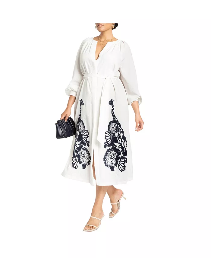 Женское платье свободного кроя с аппликацией Plus Size ELOQUII, синий
Женское платье свободного кроя с аппликацией Plus Size ELOQUII, синий