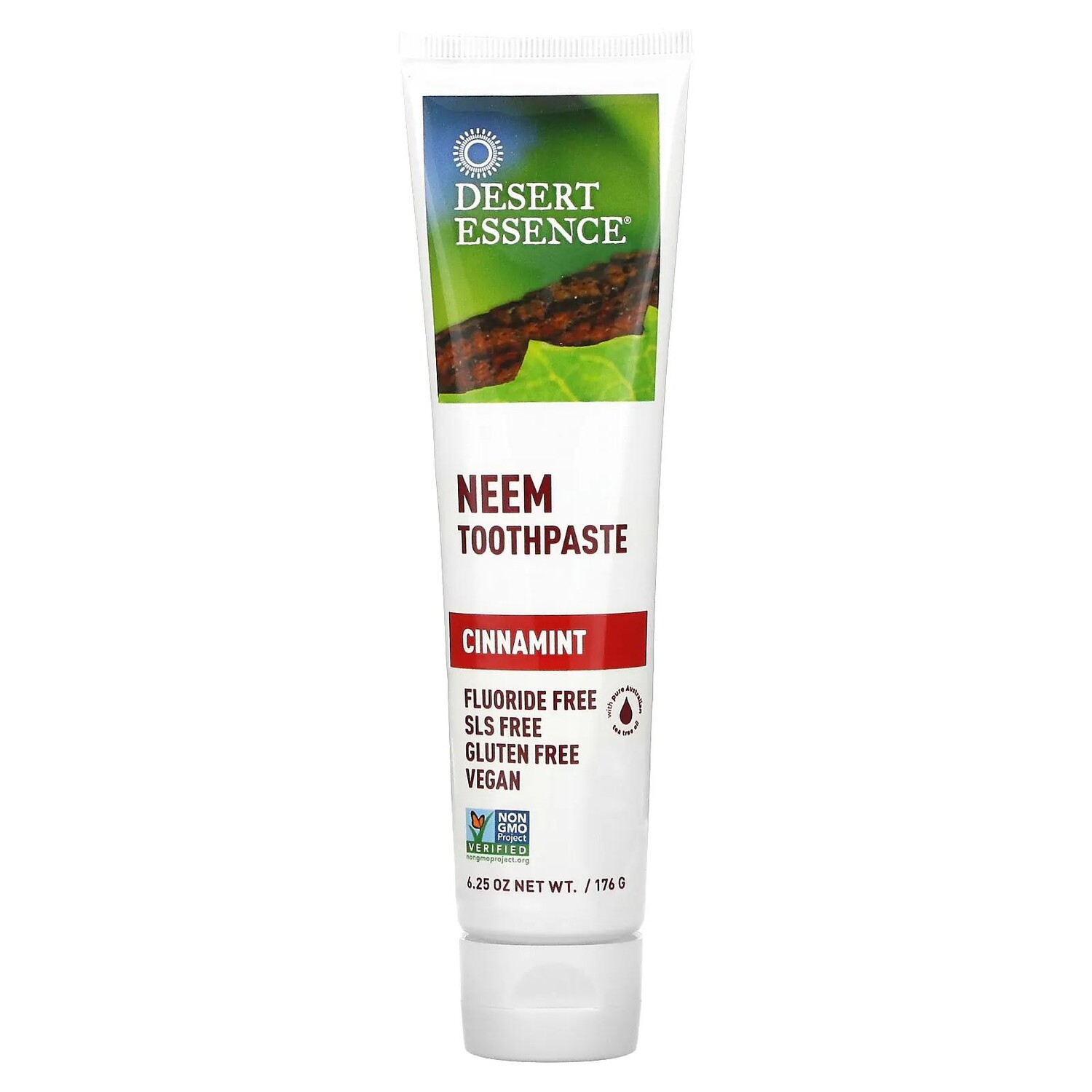 Desert Essence Натуральная зубная паста с нимом Cinnamint 6,25 унции (176 г)
Desert Essence Натуральная зубная паста с нимом Cinnamint 6,25 унции (176 г)