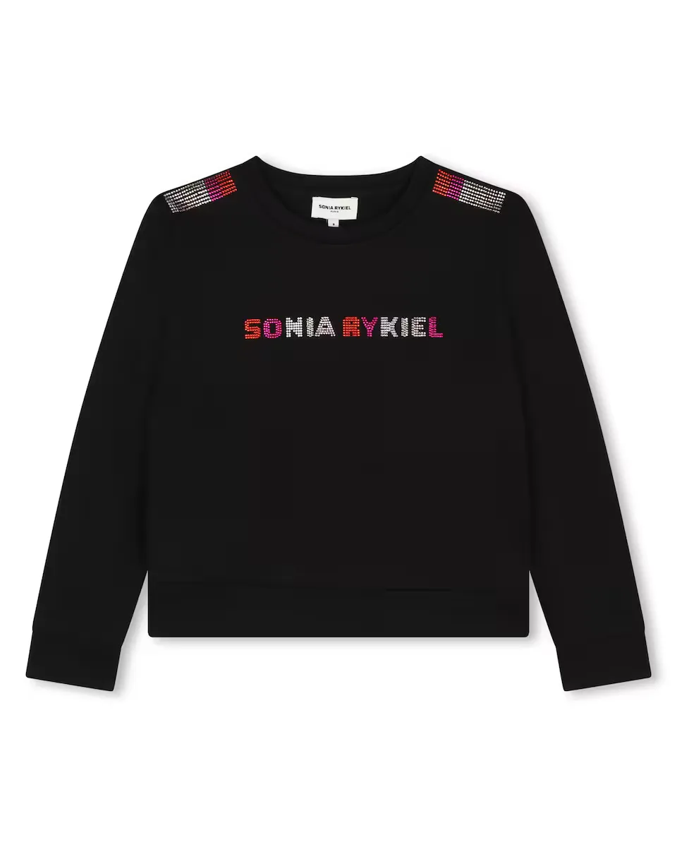 Толстовка для девочки с круглым вырезом и логотипом из стразов Sonia Rykiel, черный
Толстовка для девочки с круглым вырезом и логотипом из стразов Sonia Rykiel, черный