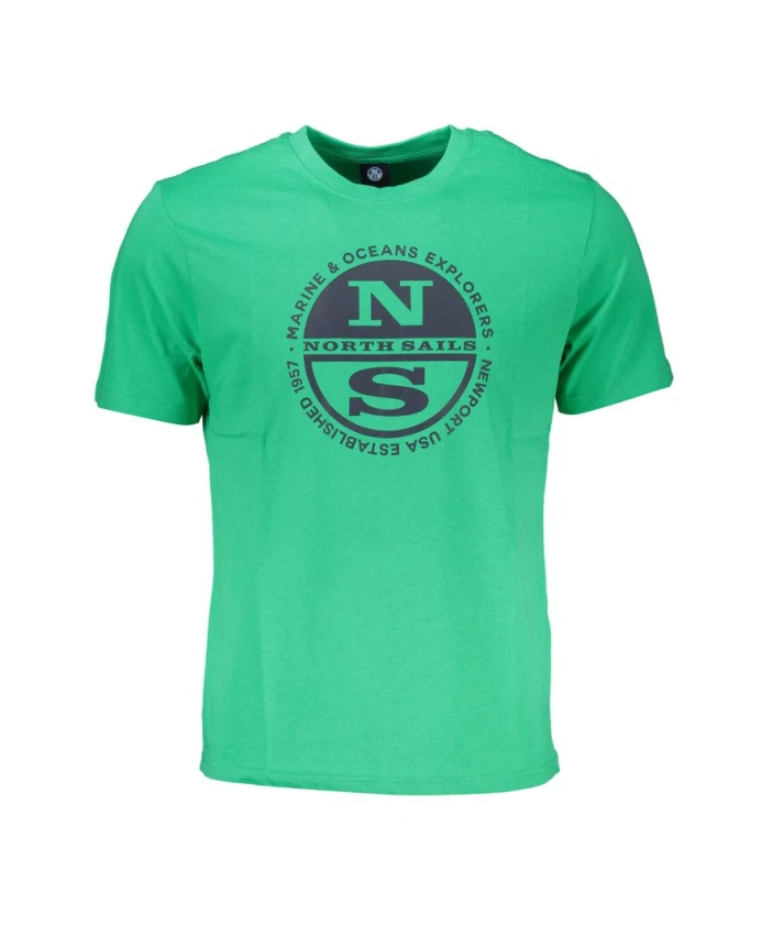 Зеленая хлопковая футболка с принтом и логотипом North Sails, зеленый
Зеленая хлопковая футболка с принтом и логотипом North Sails, зеленый