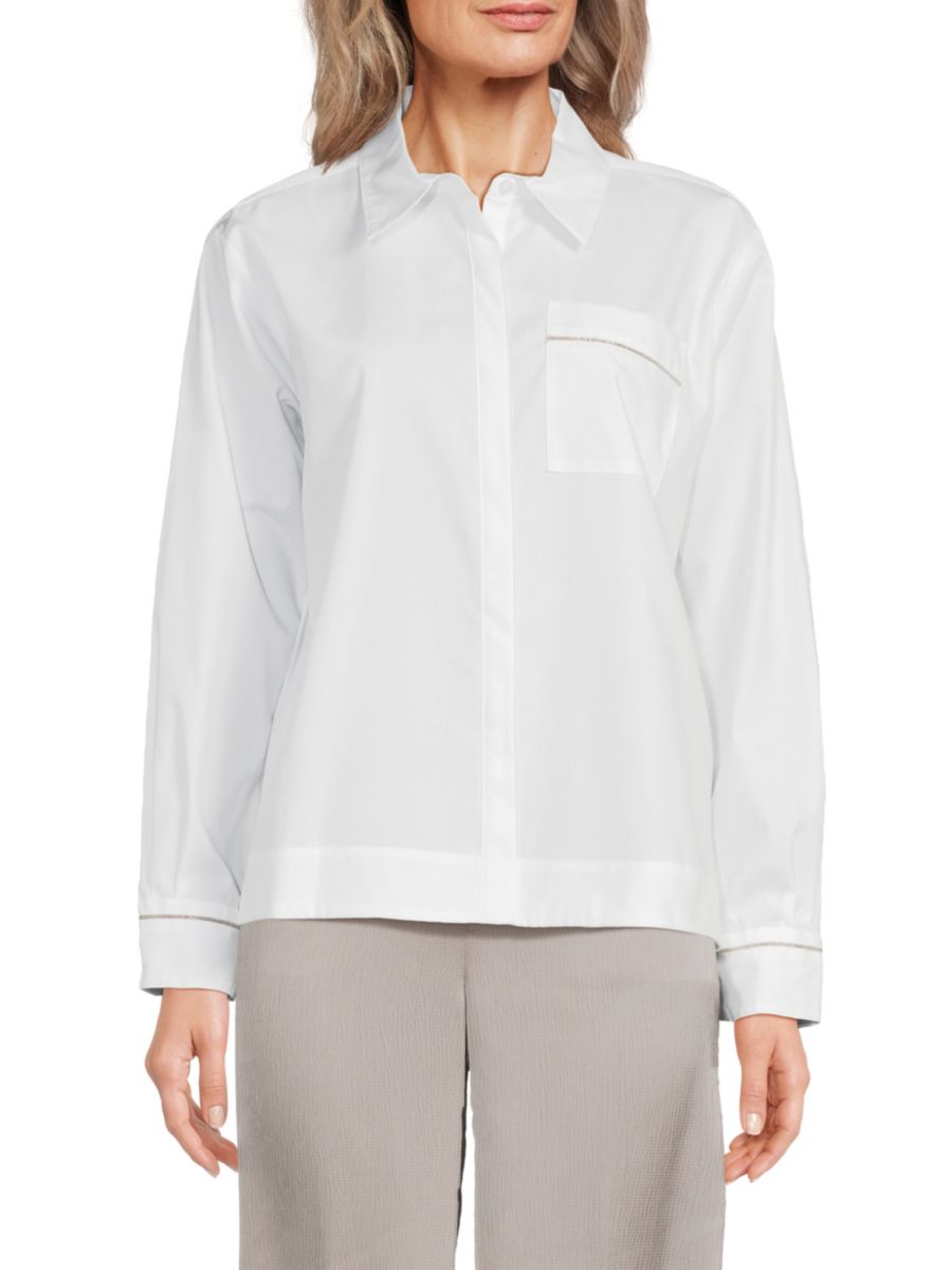 Рубашка из хлопкового поплина с пуговицами спереди Calvin Klein, белый
Рубашка из хлопкового поплина с пуговицами спереди Calvin Klein, белый