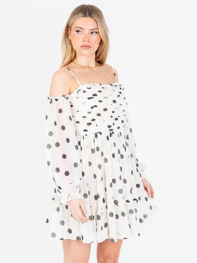 Платье мини в горошек с открытыми плечами Anaya With Love, Cream Polka Dot
Платье мини в горошек с открытыми плечами Anaya With Love, Cream Polka Dot