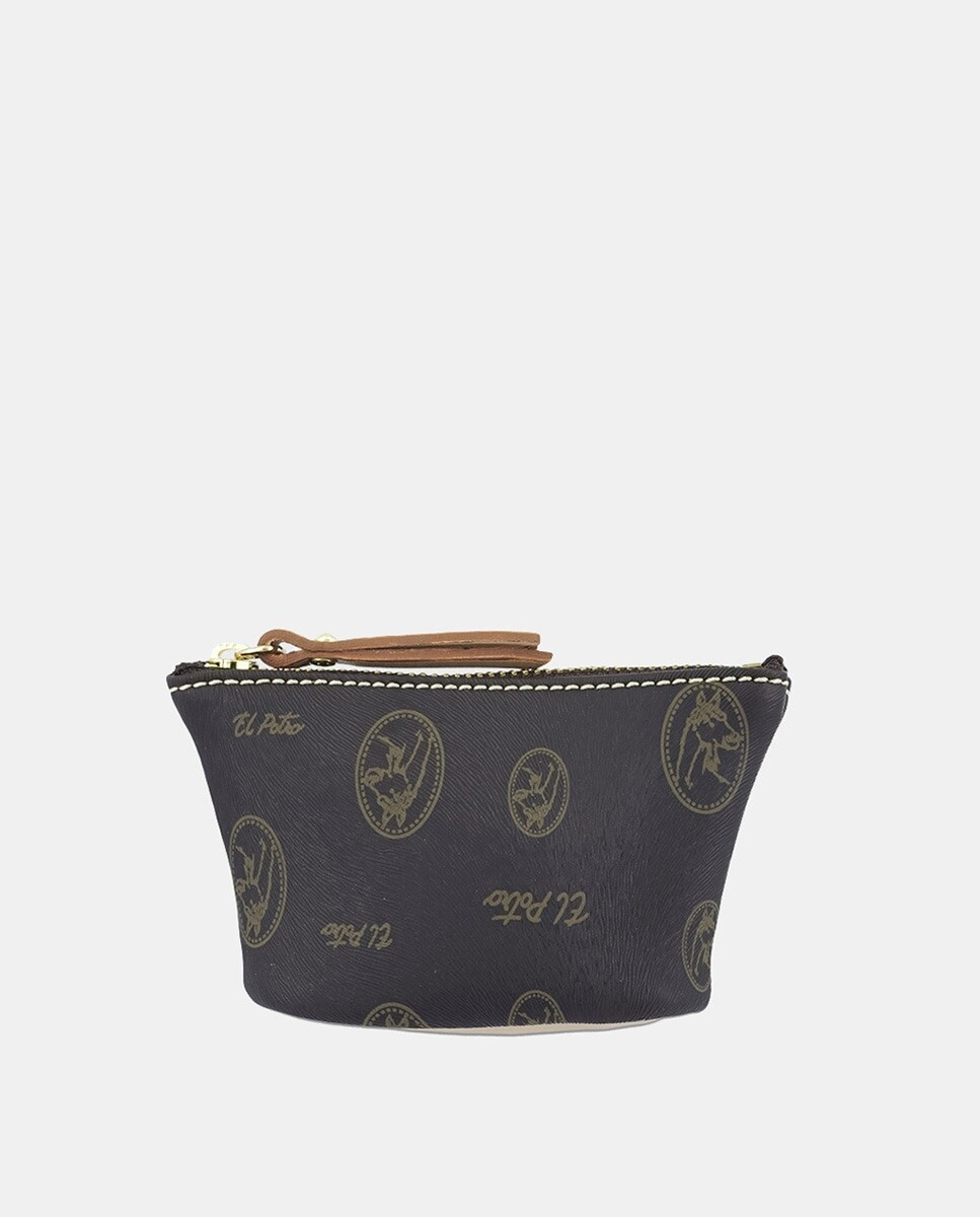 Коричневый кошелек из парусины и кожи с брелоком El Potro, коричневый
Коричневый кошелек из парусины и кожи с брелоком El Potro, коричневый