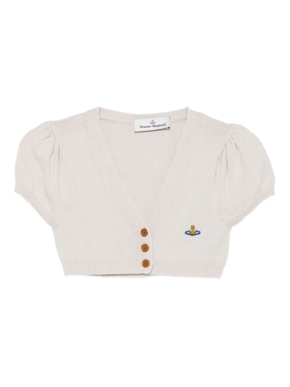 Укороченный кардиган с объемными рукавами и декором Orb Vivienne Westwood, белый
Укороченный кардиган с объемными рукавами и декором Orb Vivienne Westwood, белый