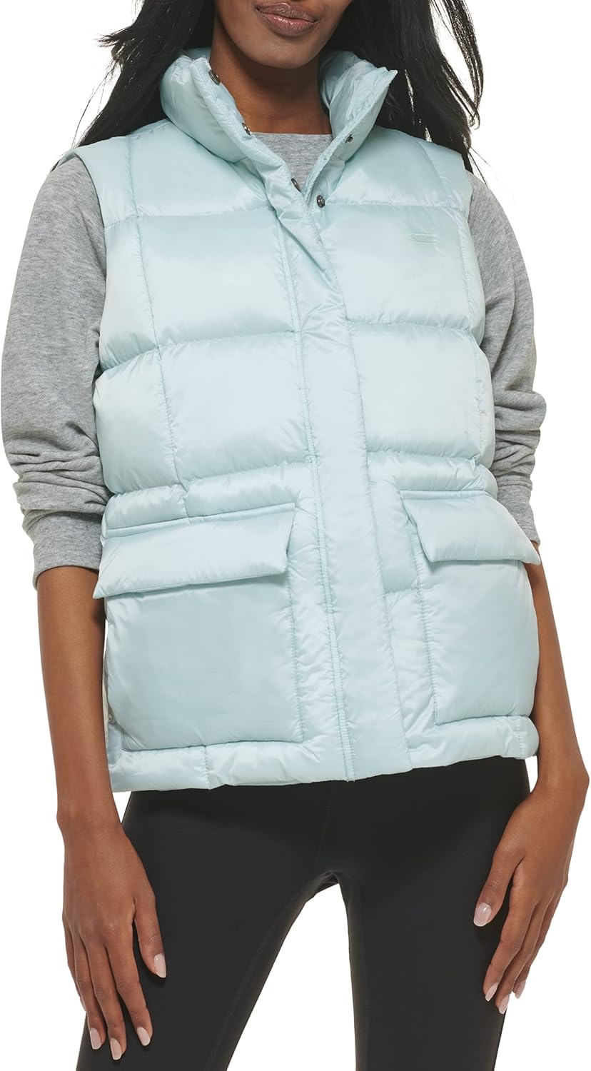 Levi's Женская спортивная стеганая пуховая жилетка, Misty Aqua 
Levi's Женская спортивная стеганая пуховая жилетка, Misty Aqua