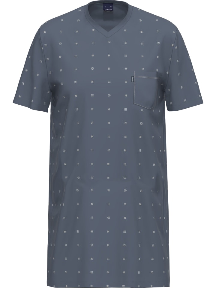 Ночная рубашка из одинарного джерси синего цвета Ammann
Ночная рубашка из одинарного джерси синего цвета Ammann