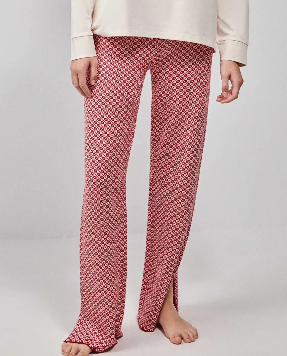 Женские длинные жаккардовые трикотажные брюки Gisela, красный
Женские длинные жаккардовые трикотажные брюки Gisela, красный