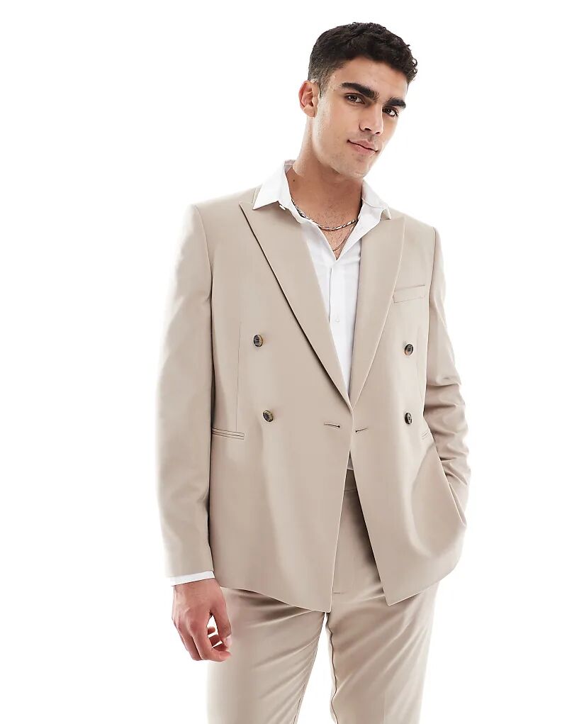 Двубортный приталенный пиджак ASOS DESIGN бежевого цвета
Двубортный приталенный пиджак ASOS DESIGN бежевого цвета