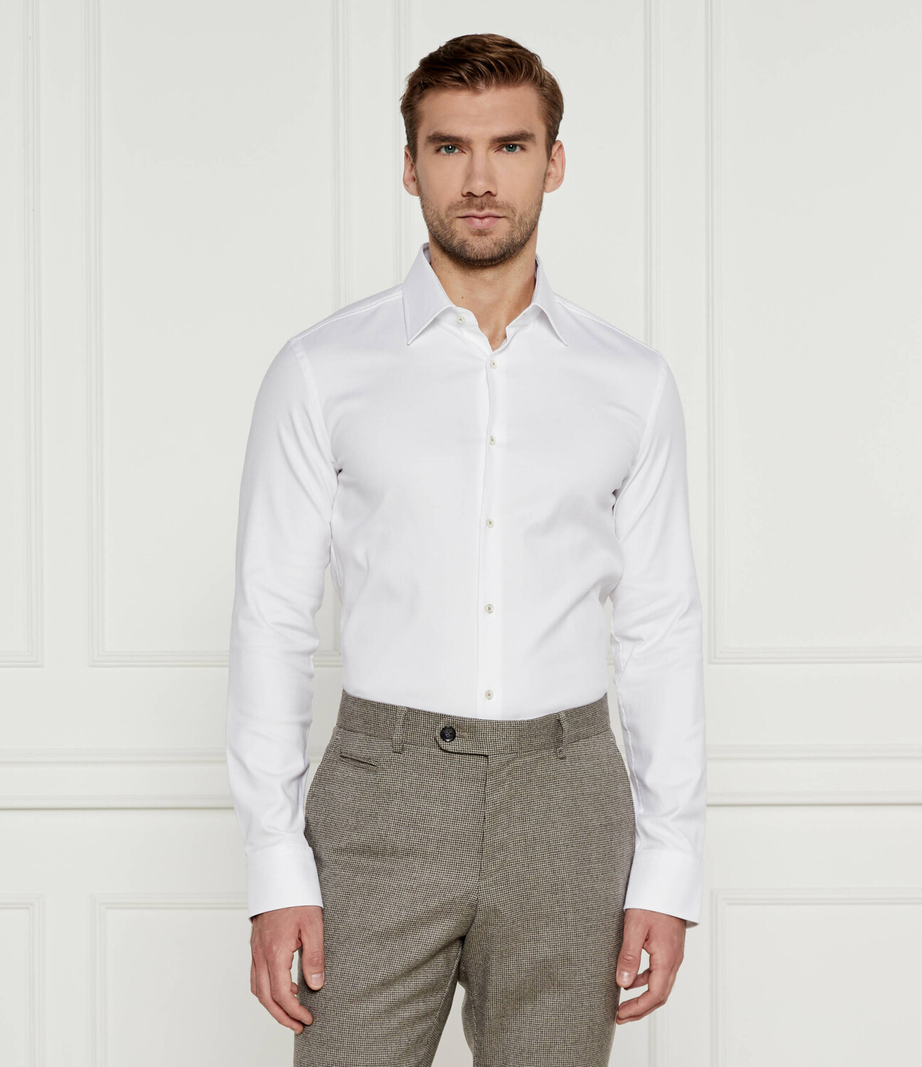 Рубашка BOSS BLACK H-HANK Slim Fit, белый 
Рубашка BOSS BLACK H-HANK Slim Fit, белый