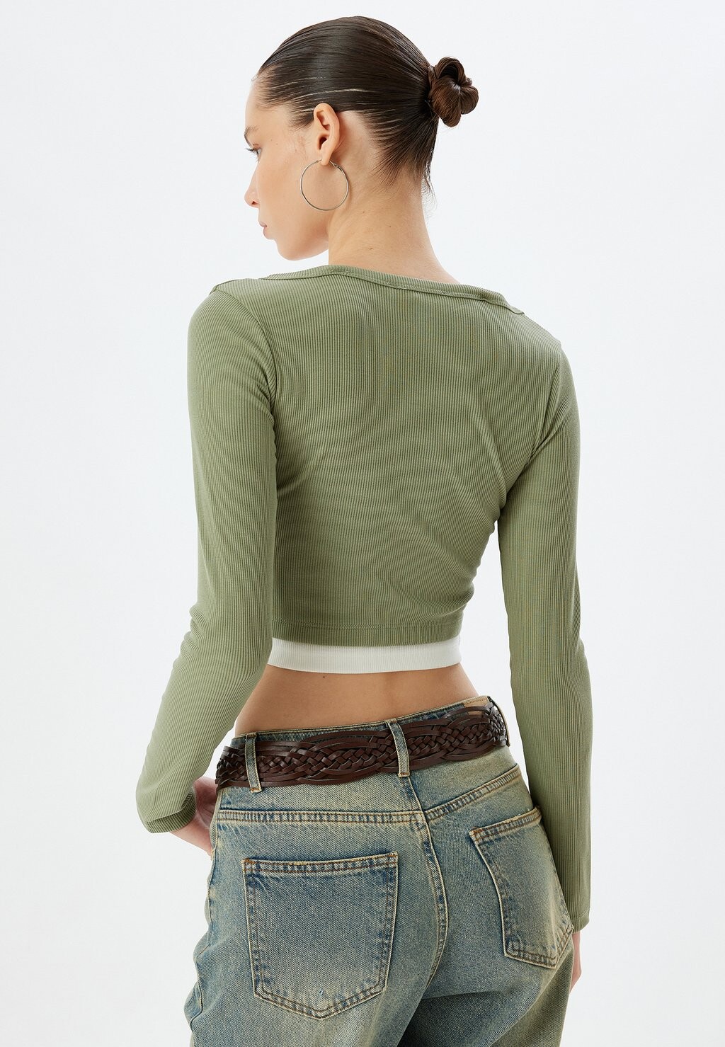 Топ с длинными рукавами Koton, зеленый
Топ с длинными рукавами Koton, зеленый