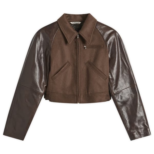 Укороченная фланелевая куртка на молнии Auralee, темно-коричневый
Укороченная фланелевая куртка на молнии Auralee, темно-коричневый