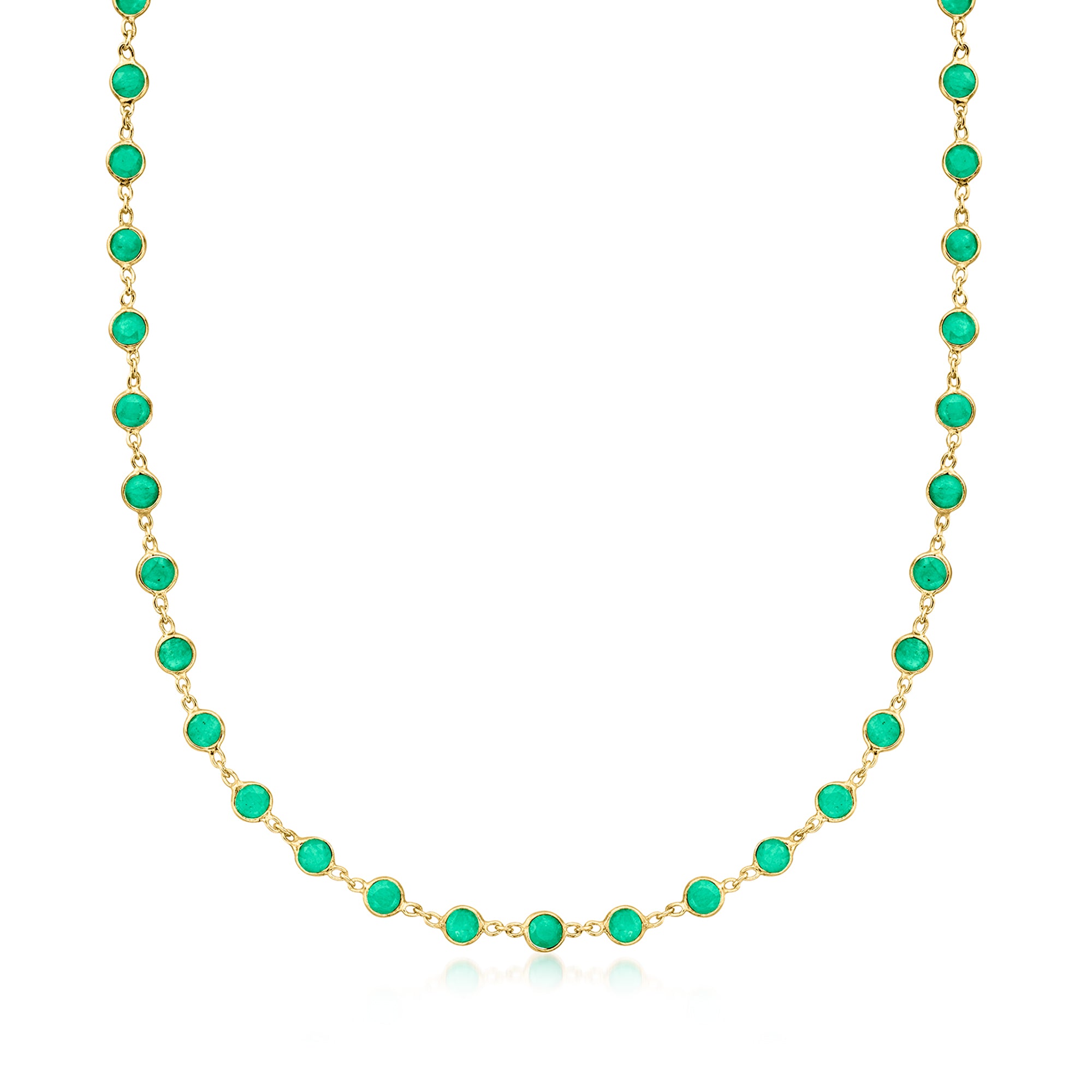 Ожерелье Ross-Simons с изумрудами в оправе из 18-каратного золота поверх стерлингового серебра Ross-Simons, 20 In
Ожерелье Ross-Simons с изумрудами в оправе из 18-каратного золота поверх стерлингового серебра Ross-Simons, 20 In