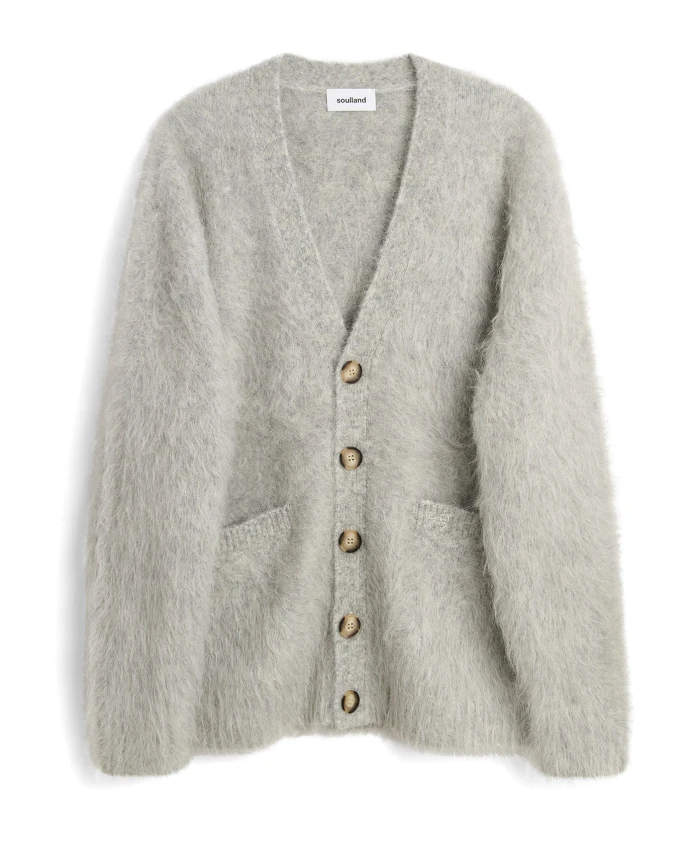 Кардиган Bob из смеси шерсти альпаки Soulland, серый
Кардиган Bob из смеси шерсти альпаки Soulland, серый