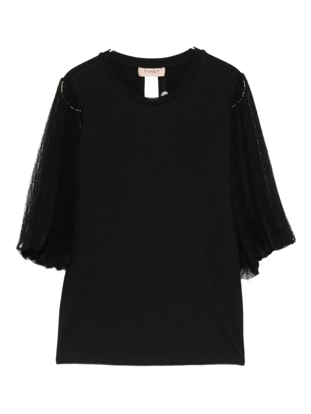 Топ с рукавами из сетки Twinset, черный
Топ с рукавами из сетки Twinset, черный