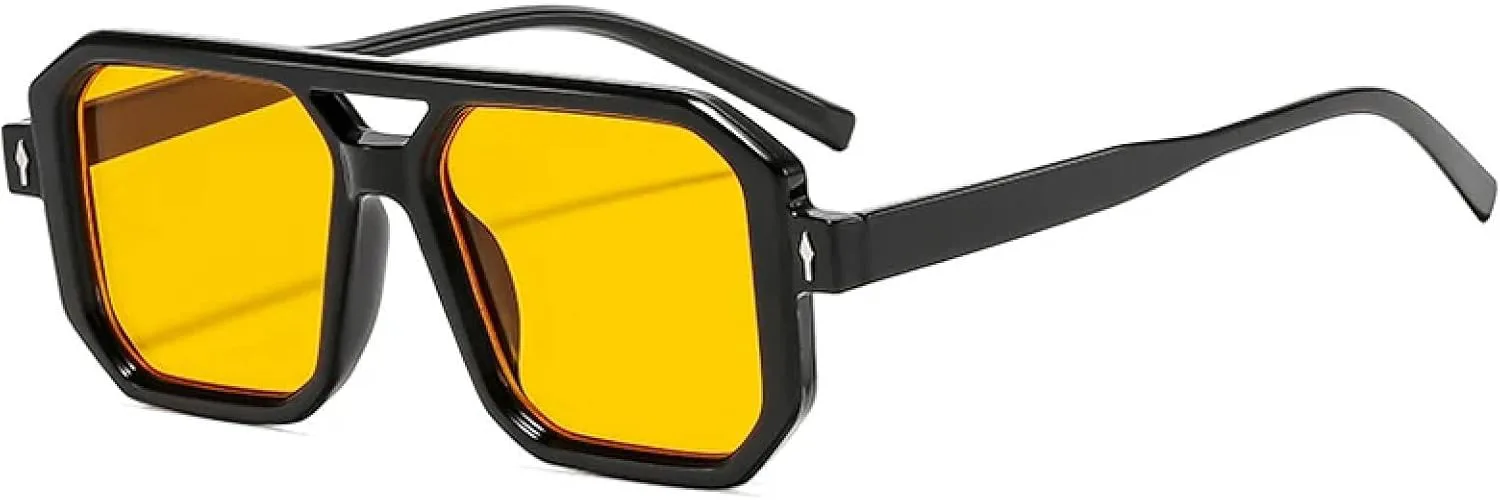 Винтажные женские солнцезащитные очки с двойной перемычкой, роскошные мужские классические очки для путешествий и вождения, мужские очки UV400 TKKTLLT, Black Yellow
Винтажные женские солнцезащитные очки с двойной перемычкой, роскошные мужские классические очки для путешествий и вождения, мужские очки UV400 TKKTLLT, Black Yellow