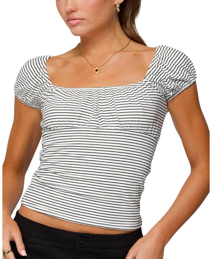 Oleana Блуза с драпировкой на груди Edikted, белый
Oleana Блуза с драпировкой на груди Edikted, белый