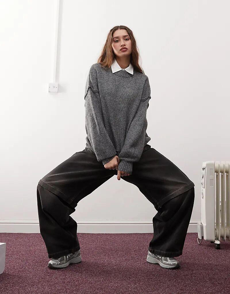 Джемпер с открытым швом серого цвета Noisy May
Джемпер с открытым швом серого цвета Noisy May