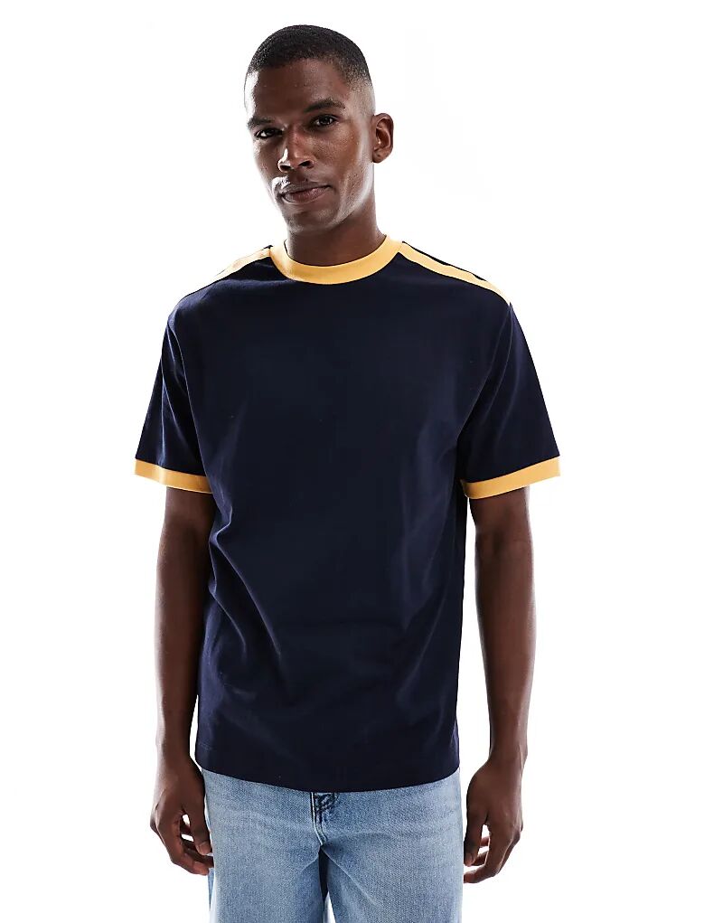 Свободная футболка ASOS DESIGN с контрастной отделкой темно-синего цвета
Свободная футболка ASOS DESIGN с контрастной отделкой темно-синего цвета