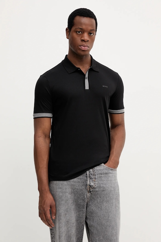 Хлопковое поло Boss, черный
Хлопковое поло Boss, черный