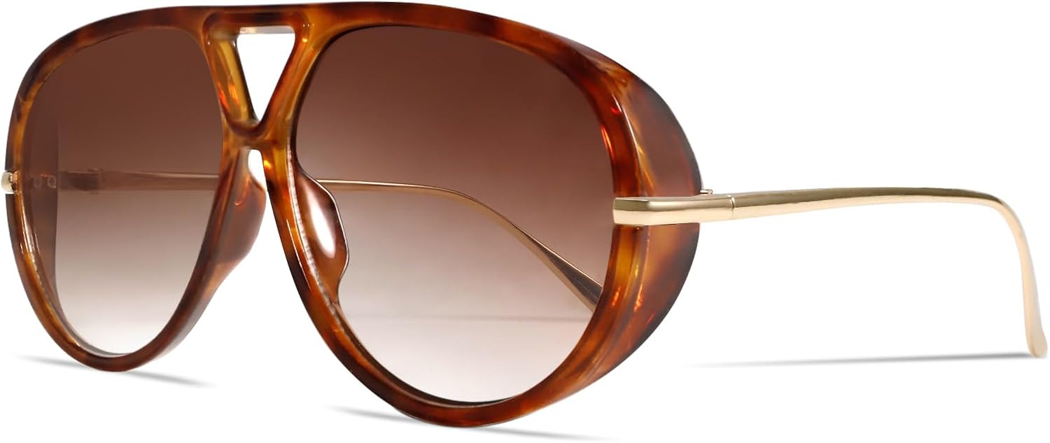 Ретро золотые солнцезащитные очки-авиаторы для женщин и мужчин, 2026 Металлические большие очки-авиаторы в стиле 70-х, черные солнцезащитные очки GUVIVI, Leopard Frame - Brown Lens
Ретро золотые солнцезащитные очки-авиаторы для женщин и мужчин, 2026 Металлические большие очки-авиаторы в стиле 70-х, черные солнцезащитные очки GUVIVI, Leopard Frame - Brown Lens