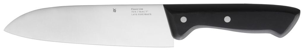 Нож WMF Classic Line Santoku 31,5 см, лезвие специальная сталь, пластиковая ручка, лезвие 18 см
Нож WMF Classic Line Santoku 31,5 см, лезвие специальная сталь, пластиковая ручка, лезвие 18 см