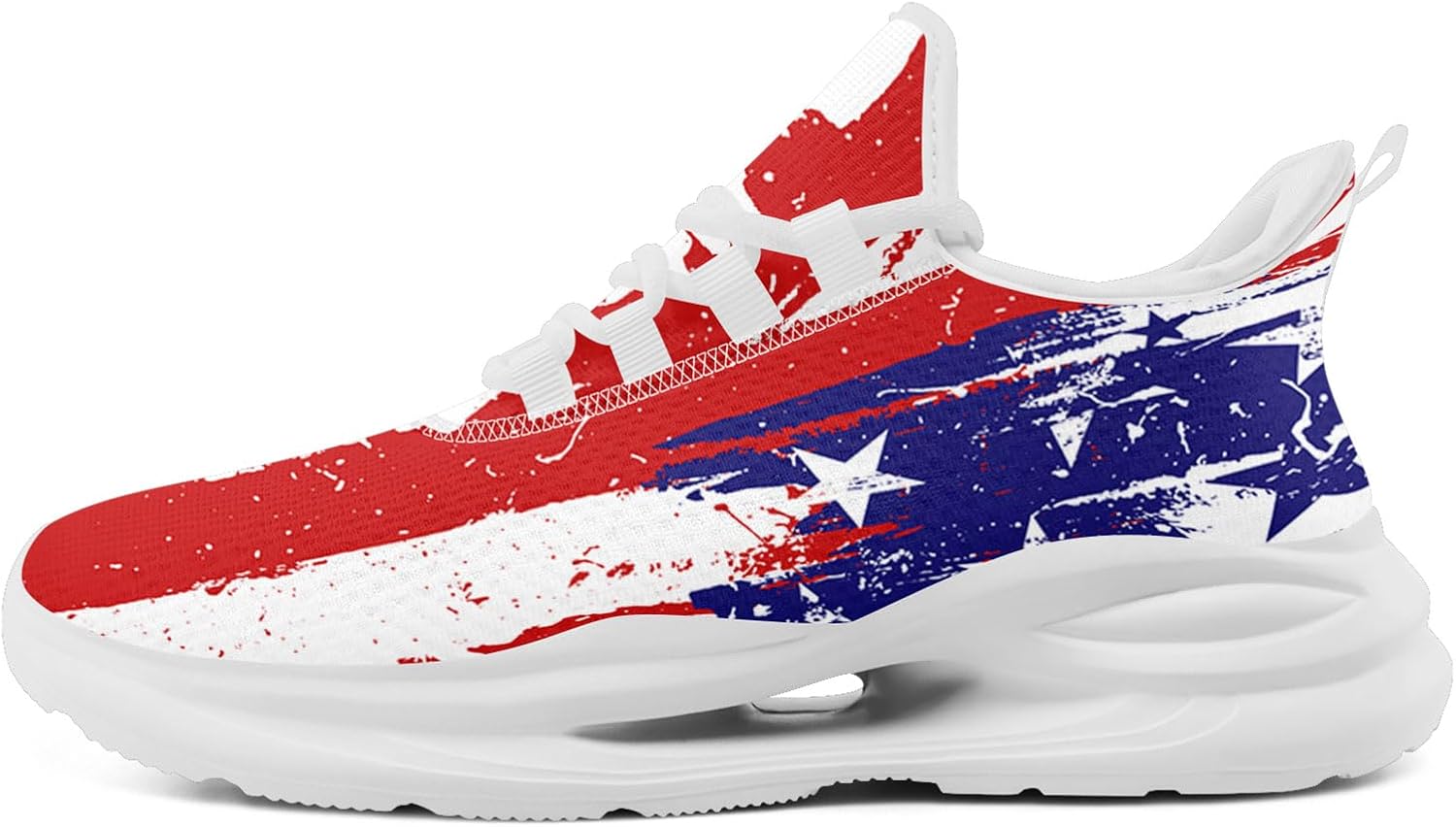 Мужские беговые кроссовки с сеткой, дизайн с американским флагом для патриотических энтузиастов и ветеранов Onegam, белый/красный/синий
Мужские беговые кроссовки с сеткой, дизайн с американским флагом для патриотических энтузиастов и ветеранов Onegam, белый/красный/синий