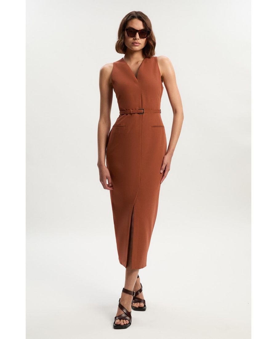 Женское длинное платье-футляр с поясом Karen Millen, Rust
Женское длинное платье-футляр с поясом Karen Millen, Rust